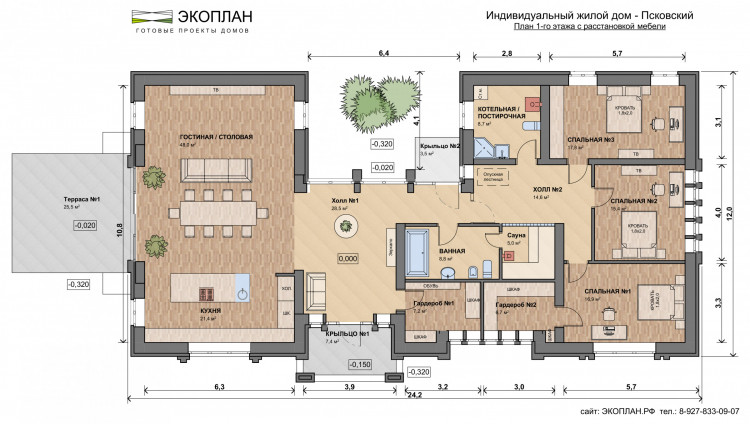 Планировка дома Псковский, этаж 1